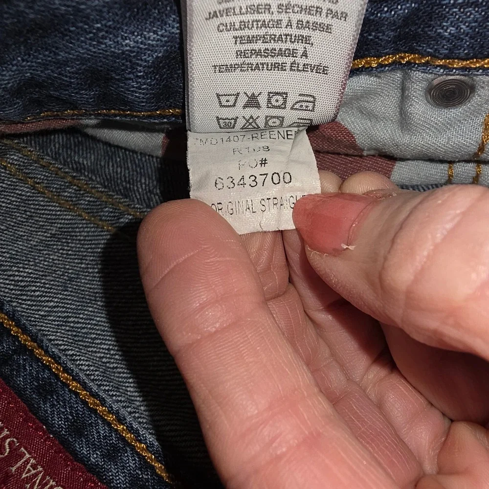 Lucky Brand 221 Original Straight Mens Blue Denim‎ Jeans 34x32 Button Fly